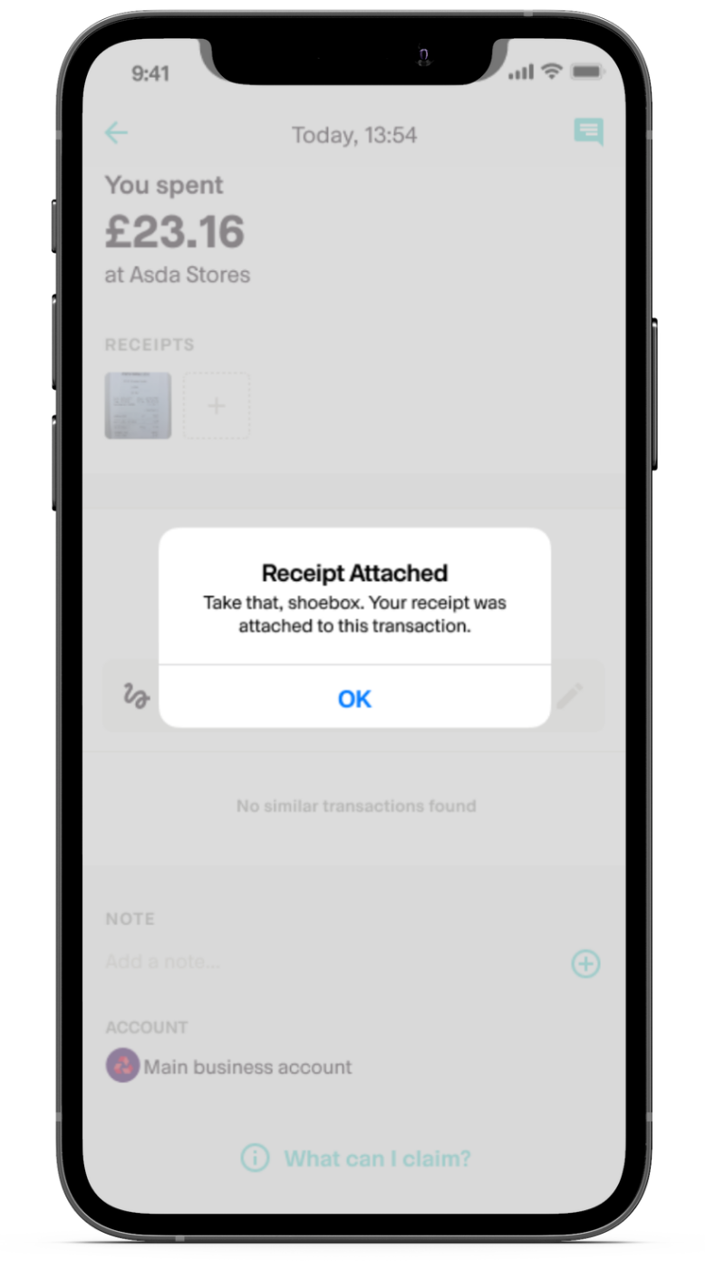 Receipt Scanner screen in Coconut app 