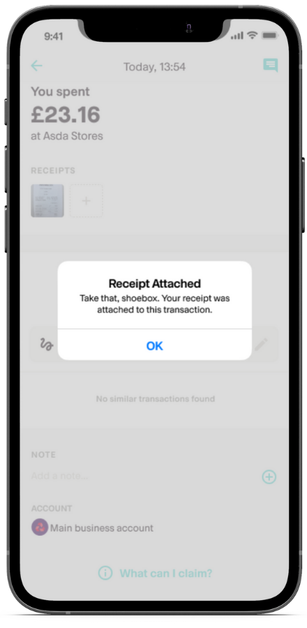 Receipt Scanner screen in Coconut app 