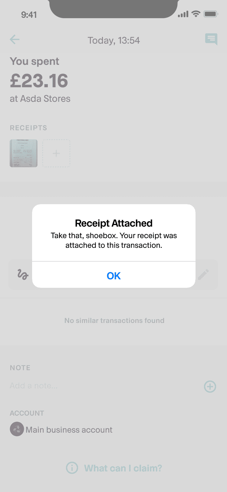 Receipt Scanner screen in NextLink Agency app 